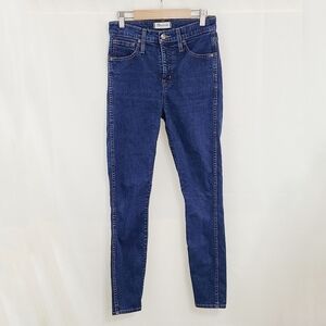 Madewell 10" High-Rise skinny jeans dark Lucille wash size 26 Tall